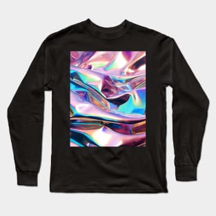 Metallic Holographic Design Long Sleeve T-Shirt